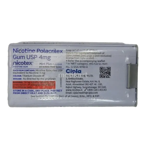 nicotex 4mg tablet 25's
